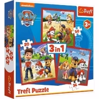 Trefl Puzzles 34867 3n1 Paw Patrol Cateii Amuzanti