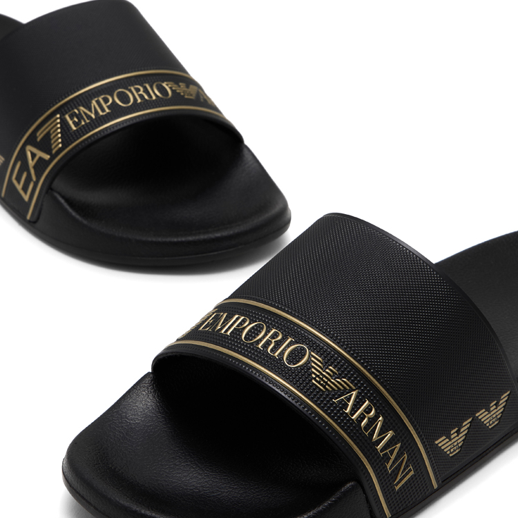 Slapi EA7 EMPORIO ARMANI WATER SPORTS TAPE SLIDE U TEXT pt Femei / 37 / Negru photo 3