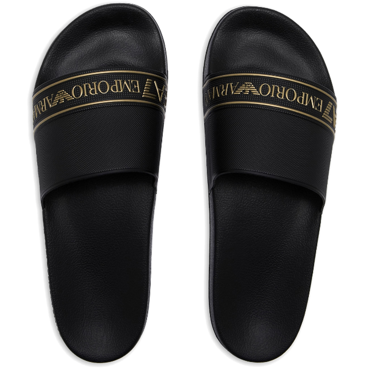 Slapi EA7 EMPORIO ARMANI WATER SPORTS TAPE SLIDE U TEXT pt Femei / 37 / Negru photo 4