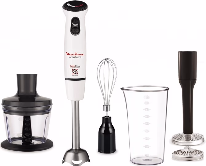 Blender Moulinex DD867139, 800 ml, 7.5 W, 20 trepte viteza, Alb cu sur 