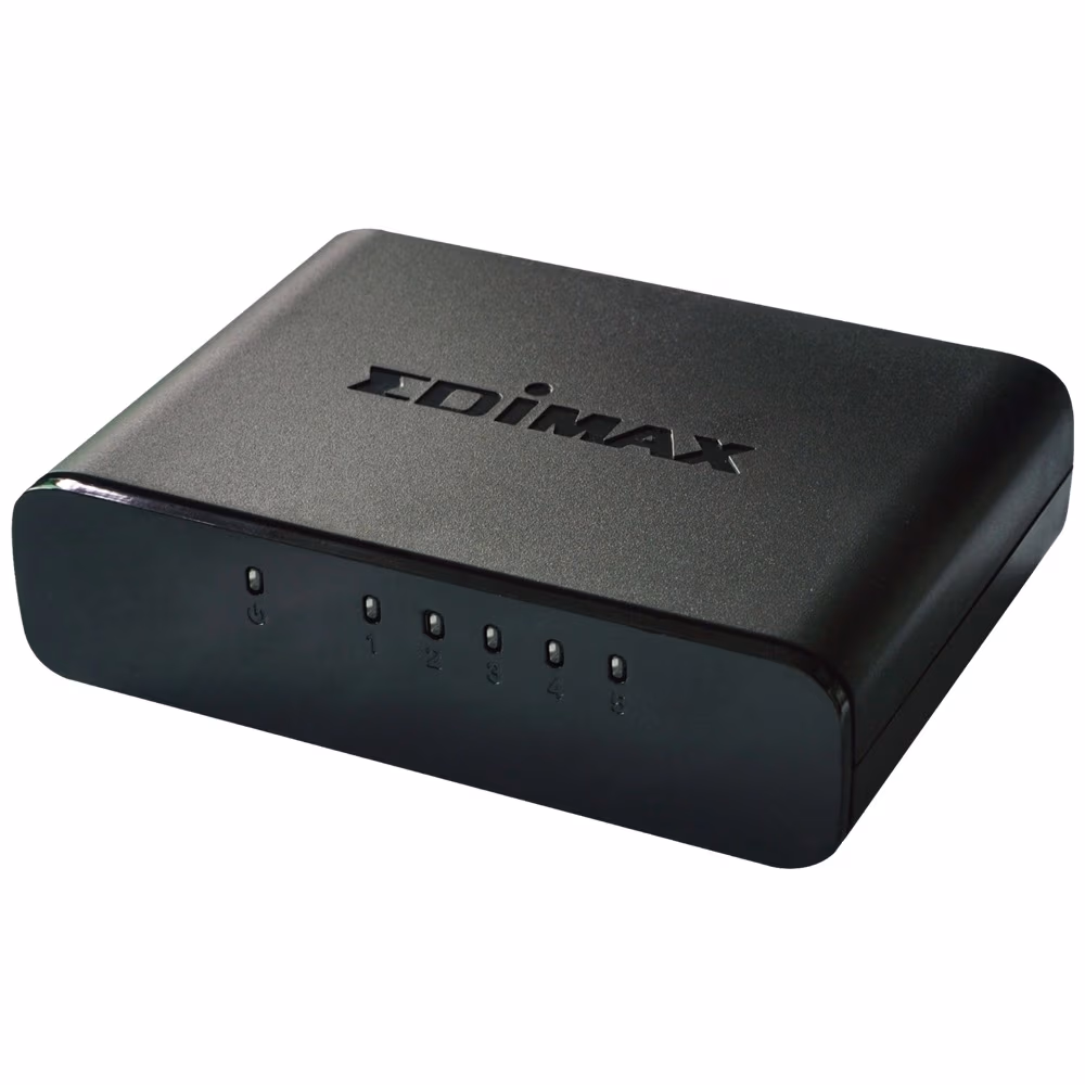 EDIMAX ES-3305P 5-port Desktop Switch, 5 10/100M RJ45 ports, Compact and Wall-Mount Design, Power Saving, Non-Blocking Wire Speed, Inactive Link Detection, Cable Length Detection, Plastic case