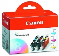 Ink Cartridge Canon CLI-8 (0621B029) ChromaLife-Set III, cyan/magenta/yellow for iP3300, 3500, 4200