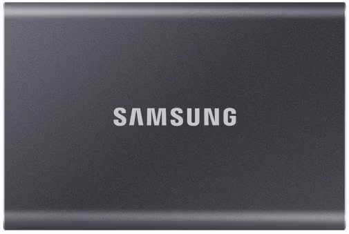 M.2 External SSD 1.0TB Samsung T7 USB 3.2, Gray, USB-C, Includes USB-C to A / USB-C to C cables, Sequential Read/Write: up to 1050/1000 MB/s, V-NAND (TLC), Windows/Mac/PS4/Xbox One compatible, Light, Portable, Durable 
