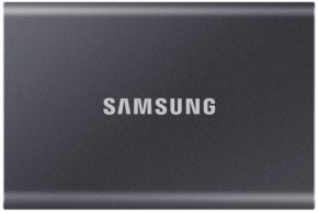 M.2 External SSD 1.0TB Samsung T7 USB 3.2, Gray, USB-C, Includes USB-C to A / USB-C to C cables, Sequential Read/Write: up to 1050/1000 MB/s, V-NAND (TLC), Windows/Mac/PS4/Xbox One compatible, Light, Portable, Durable thumbnav 1
