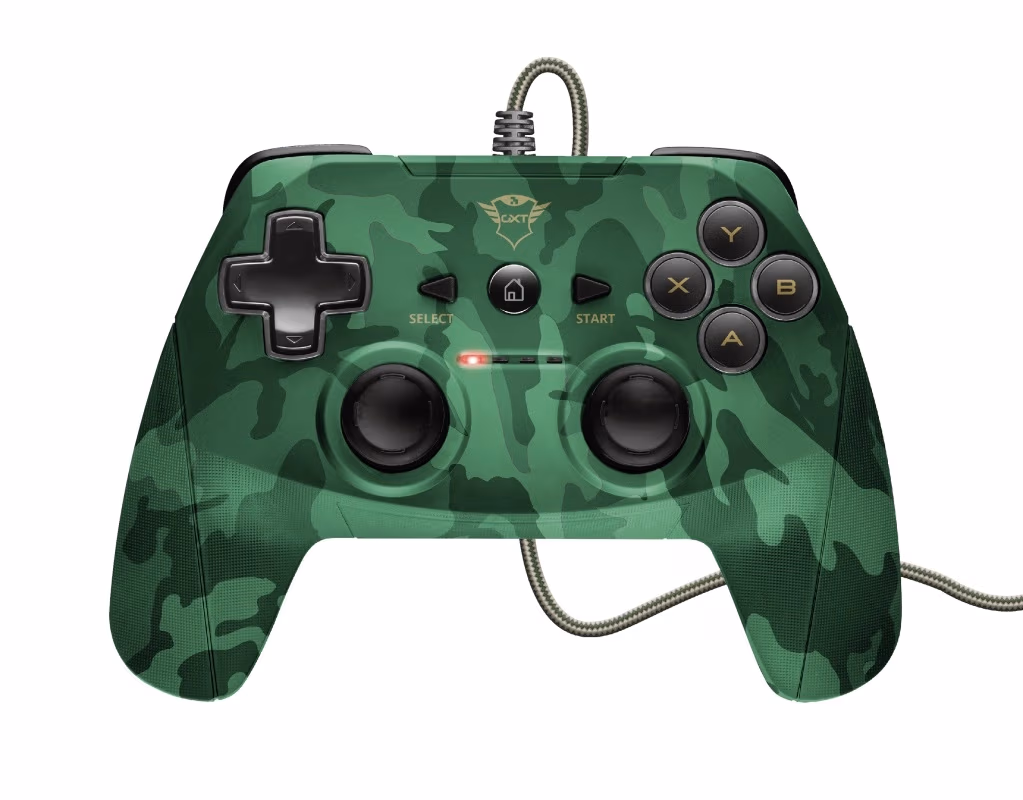 Trust GXT 540C Yula Wired Gamepad for PC and PlayStation 3, 13 buttons, 2 joysticks and D-pad, 3m cable, Camo 