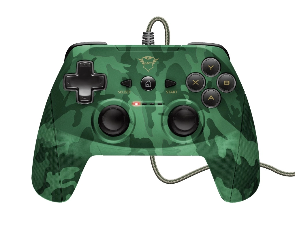 Trust GXT 540C Yula Wired Gamepad for PC and PlayStation 3, 13 buttons, 2 joysticks and D-pad, 3m cable, Camo