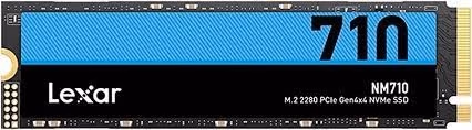 M.2 NVMe SSD 2.0TB Lexar NM710, Interface: PCIe4.0 x4 / NVMe1.4, M2 Type 2280 form factor, Sequential Reads/Writes 4850 MB/s/ 4500 MB/s, Random Read/Write 550K IOPS/ 700K IOPS, MAP1602A-F1C, LDPC, HMB 3.0 and SLC Cache technology, TBW: 1200 TB, MTBF: 1.5m