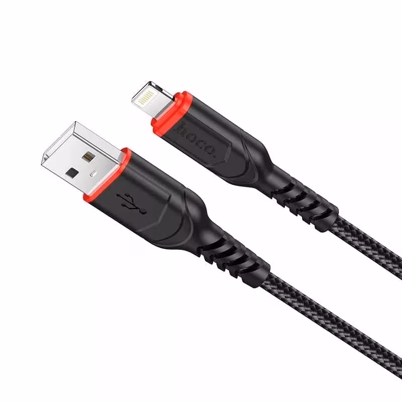 Кабель USB на Lightning  HOCO “X59 Victory” / 2m / Woven nylon / up to 3A / Black 