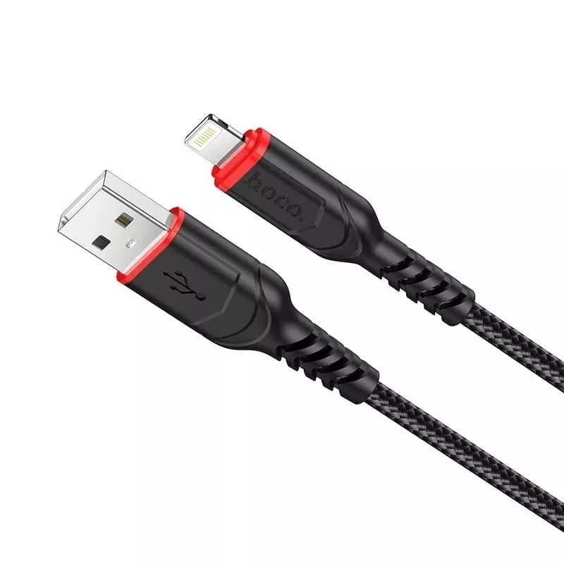 Кабель USB на Lightning  HOCO “X59 Victory” / 2m / Woven nylon / up to 3A / Black