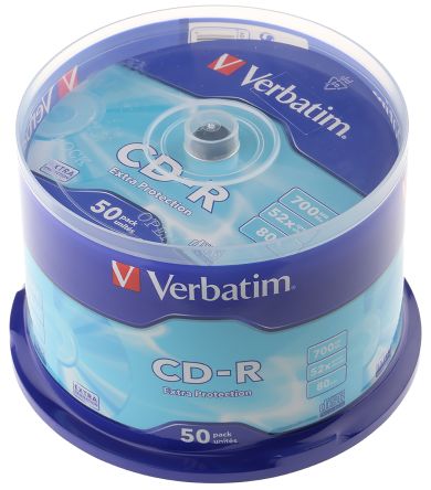 Verbatim DataLife CD-R 700MB 52X EXTRA PROTECTION SURFACE - Spindle 50pcs. photo 1 Verbatim DataLife CD-R 700MB 52X EXTRA PROTECTION SURFACE - Spindle 50pcs. photo 1