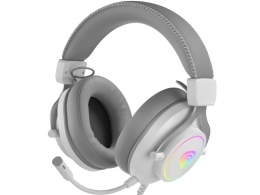 Casti cu fir Genesis Headset Neon 750 with Microphone, RGB, White