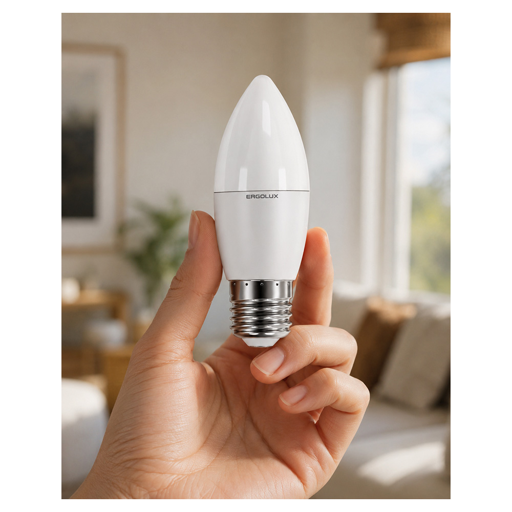Bec LED Ergolux LED С35 9W E27 3000K 13170 photo 7