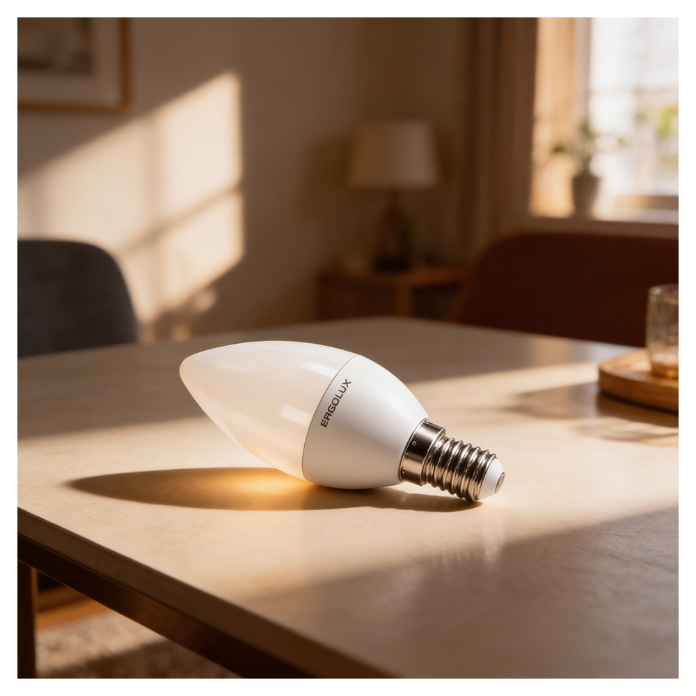 Bec LED Ergolux LED C35 7W E14 3000K photo 7