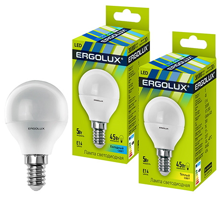 Светодиодная лампа Ergolux LED G45 5W E14 3000K photo 1 Светодиодная лампа Ergolux LED G45 5W E14 3000K photo 1