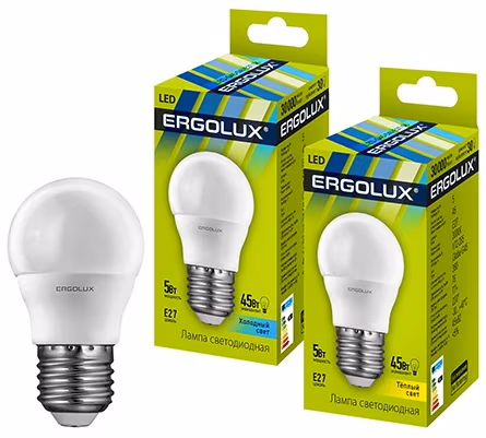 Светодиодная лампа Ergolux LED G45 5W E27 3000K