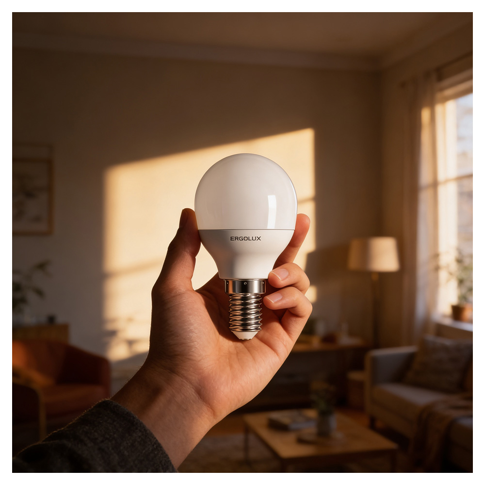 Bec LED Ergolux LED G45 7W E14 3000K photo 5