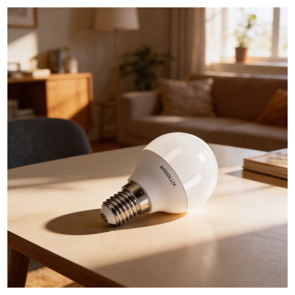 Bec LED Ergolux LED G45 7W E14 3000K photo 6