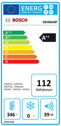 Frigider cu o usa Bosch KSV36AI3P / 346 l / 186 cm / A++ / Gri photo 4