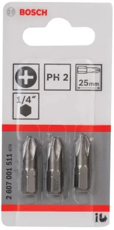 Set biti Bosch BitiPhilips 3/3/25mm 2607000240 photo 1 Set biti Bosch BitiPhilips 3/3/25mm 2607000240 photo 1