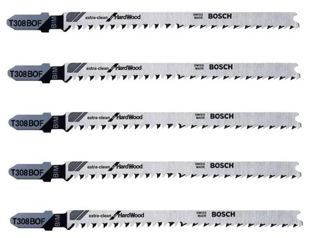 Набор пилок для лобзика Bosch T 308 BOF Extra Clean Curve Cut, 2608636640 photo Набор пилок для лобзика Bosch T 308 BOF Extra Clean Curve Cut, 2608636640 photo