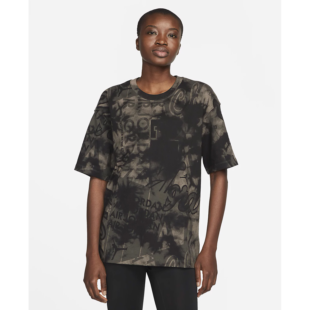 Tricou Nike W J HERITAGE OVRSZ AOP TEE L Negru Femei photo 2
