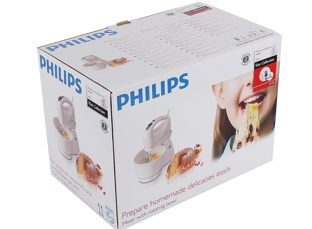 Миксер Стационарный Philips HR1565/40 / 3 скоростей / Белый photo 5
