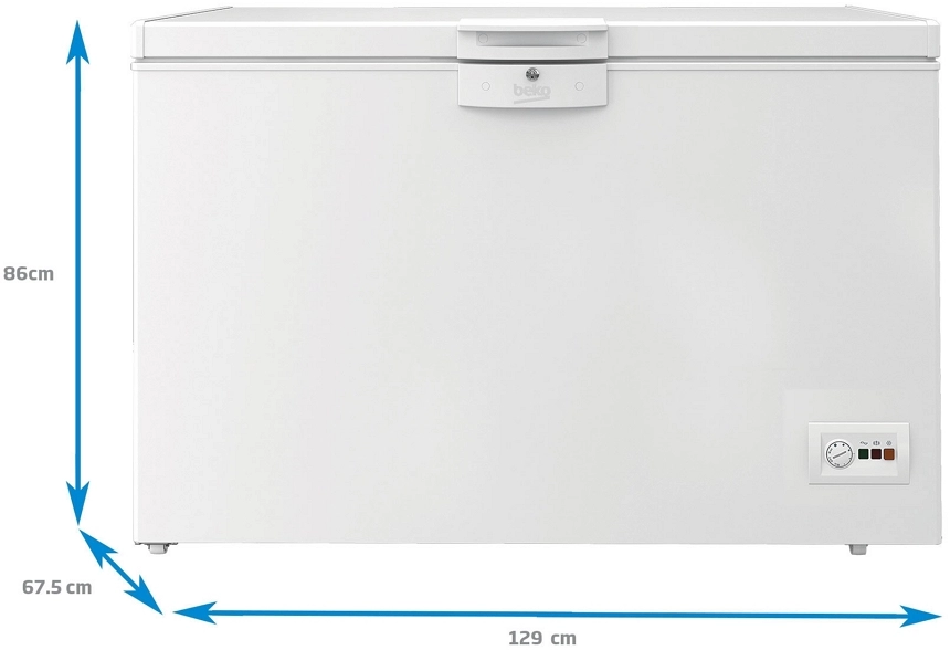 Lada frigorifica Beko HSM29540, 298 l, 86 cm, E, Alb