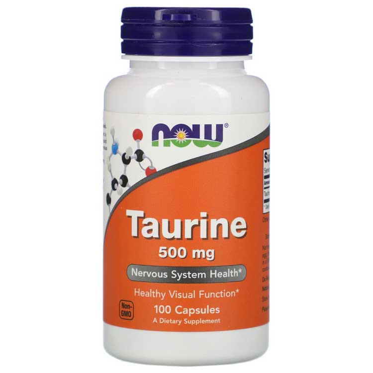 Energizant Now Foods TAURINE 500mg 100 CAPS photo 1