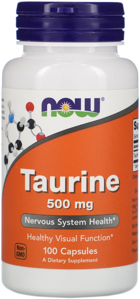 Energizant Now Foods TAURINE 500mg 100 CAPS photo 2