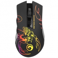 MARVO "M209", Gaming Mouse, 1000/1600/3200/6400 dpi adjustable, Optical sensor, 6 buttons, 7 colors lighting, USB, Black thumbnav 1