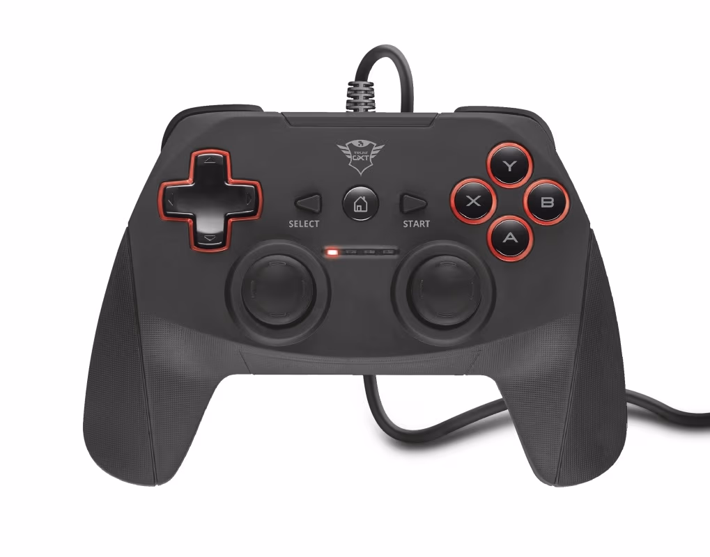 Trust GXT 540 Yula Wired Gamepad for PC and PlayStation 3, 13 buttons, 2 joysticks and D-pad, 3m cable, Black 