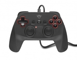 Trust GXT 540 Yula Wired Gamepad for PC and PlayStation 3, 13 buttons, 2 joysticks and D-pad, 3m cable, Black