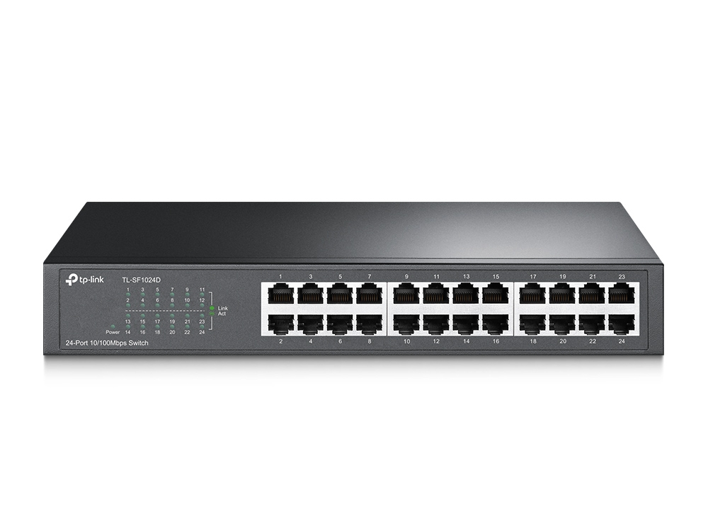 Коммутатор TP-LINK TL-SF1024D / 24 port / 100Mb / RJ45 / 1U 13-inch rack-mountable steel case photo 1