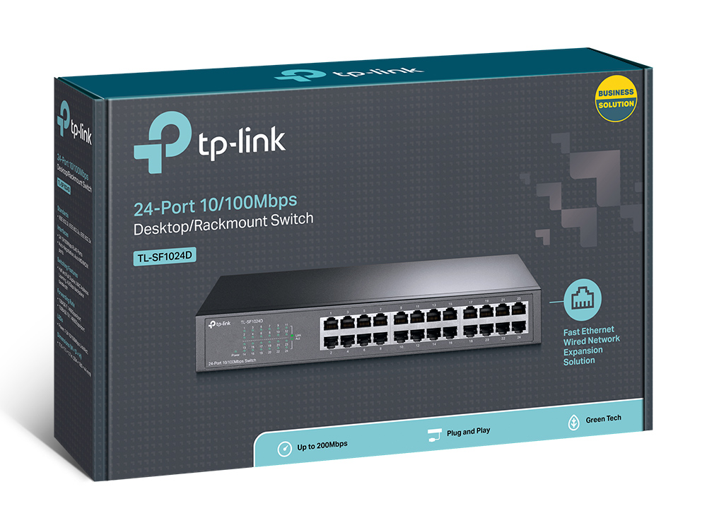 Коммутатор TP-LINK TL-SF1024D / 24 port / 100Mb / RJ45 / 1U 13-inch rack-mountable steel case photo 4