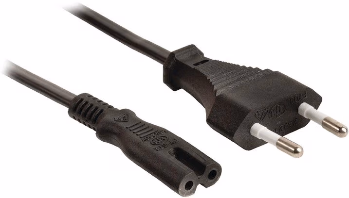 Power cord - 1.8m - Cablexpert PC-184/2, 1.8 m, EU 2 pin input plug, Black