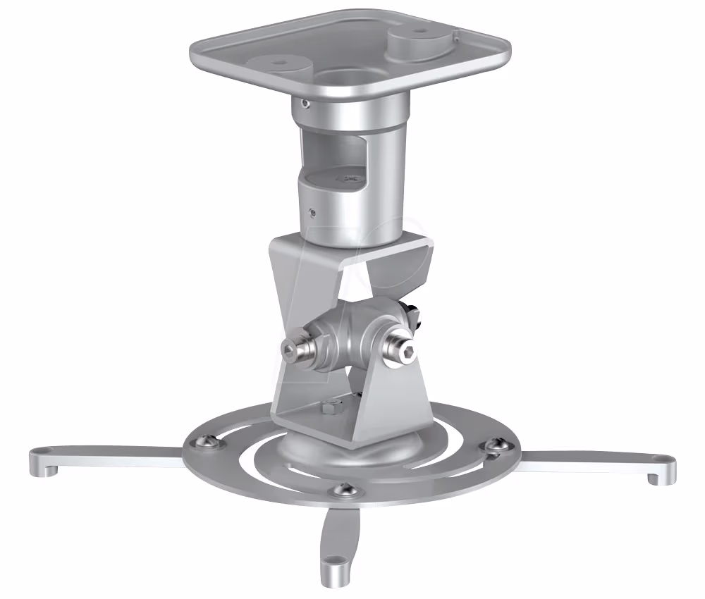 PureMounts PM-SPIDER-PLUS-S Suspension Bracket for Projector, Ceiling to Projector 225mm, tilt: +/- 180°, swivel:180°, rotade: 360°, max 15kg, Silver 
