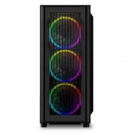 Carcasa Sharkoon RGB WAVE / w/oPSU / Side panel / 4x120mm A-RGB LED / ATX / Black thumbnav 2