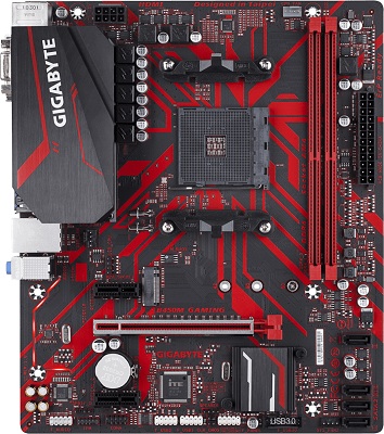 GIGABYTE B450M GAMING, Socket AM4, AMD B450, Dual 2xDDR4-3200, APU AMD graphics, DVI, HDMI, 1xPCIe X16, 2xPCIe X1, 4xSATA3, RAID, 1xM.2, ALC887 HDA, GbE LAN, 6xUSB3.1, RGB Fusion, mATX photo 1