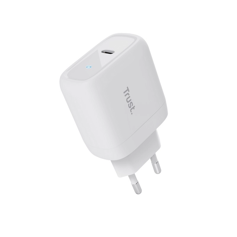Trust Maxo 65W Universal USB-C Charger,  Charging technology USB-C, USB PD 3.0 + PPS, output (5, 9, 12, 15, 20V; max 3A), with included 2m USB-C cable, White