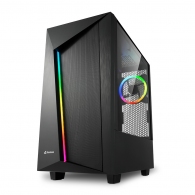 Carcasa Sharkoon REV 100 / no PSU / Side panel / 1x120mm A-RGB LED + 1x 120mm / ATX / Black thumbnav 1