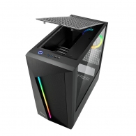 Carcasa Sharkoon REV 100 / no PSU / Side panel / 1x120mm A-RGB LED + 1x 120mm / ATX / Black thumbnav 4