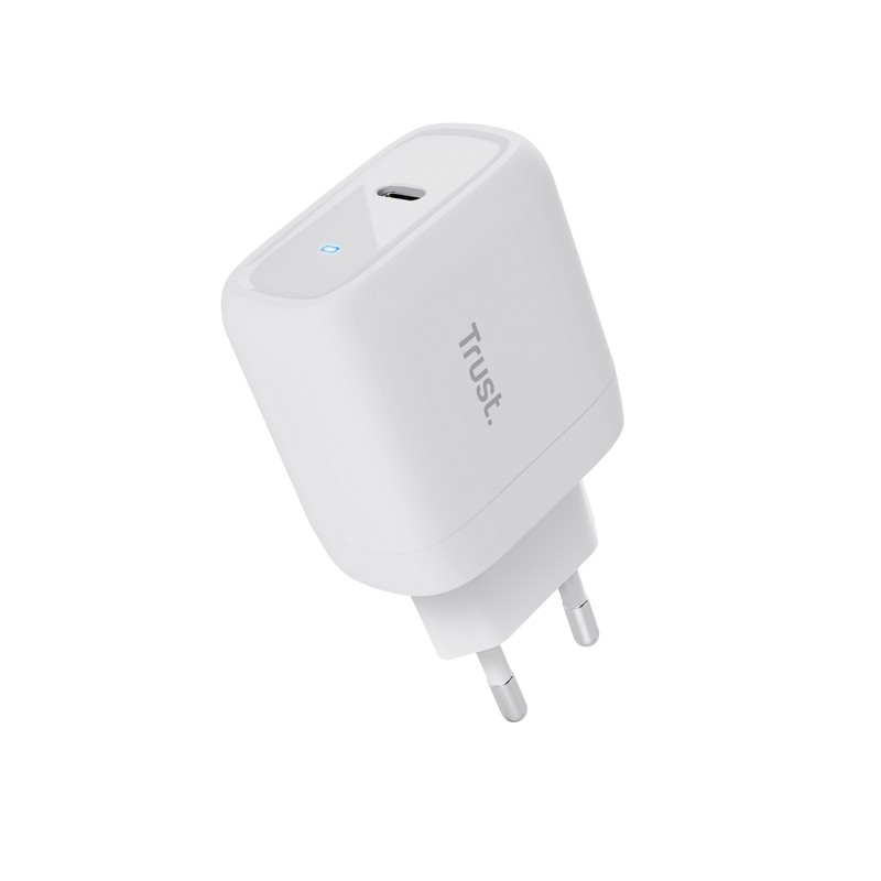 Trust Maxo 65W Universal USB-C Charger,  Charging technology USB-C, USB PD 3.0 + PPS, output (5, 9, 12, 15, 20V; max 3A), with included 2m USB-C cable, White photo 2