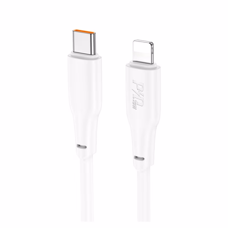 Кабель USB-C to Lightning HOCO “X93 Force” / 2m / Woven nylon / 20W / up to 3A / White 
