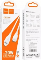 Кабель USB-C to Lightning HOCO “X93 Force” / 2m / Woven nylon / 20W / up to 3A / White thumbnav 2