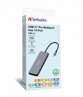 Многопортовый Адаптер Verbatim CMH-14/ USB-С/ 3xUSB-A 3.2/ 2xUSB-A/ 1xUSB-C PD(100W)/ 2xHDMI/ 1xVGA/ RJ45/ SD/ microSD thumbnav 8