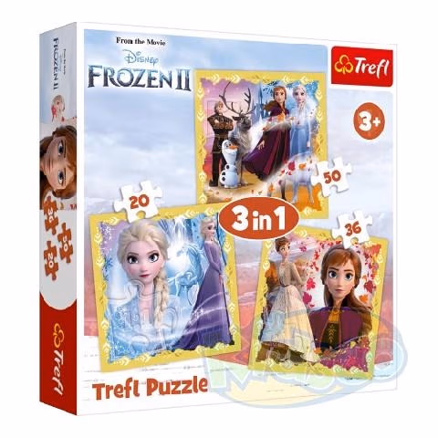 Trefl 34847 Puzzle 3In1 Anna And Elsa Frozen 2 