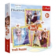 Trefl 34847 Puzzle 3In1 Anna And Elsa Frozen 2