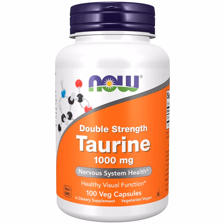 Витамины Now Foods Taurine, Double Strength, Nervous System Health 