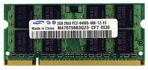 2GB DDR2-800 SODIMM Samsung Original, PC6400, 2Rx8, CL6, Bulk (OEM) 
