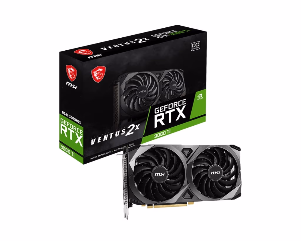 MSI GeForce RTX 3060 Ti VENTUS 2X 8GD6X OC / 8GB GDDR6X 256Bit 1695/19000Mhz, Ampere, PCI-E Gen4, 1xHDMI, 3xDP, Dual Fan Thermal Design - Tailored PCB, TORX Fan3.0/Zero Frozr/Core Pipe/Thermal Padding, Reinforced Backplate, Retail 